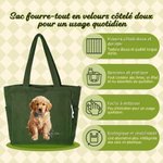 Sac velours côtelé personnalisé avec photo d'animaux et nom - Grande capacité - Cadeau d'usage quotidien pour amoureux d'animaux de compagnie