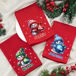 Personalisierte 100% Baumwolle Serviette mit Schneemann & Namen | Wiederverwendbar | Tischdeko | Weihnachten Geschenk für Familie & Freunde