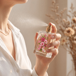 Personalised Gemstone Style Birth Flower Refillable Glass Perfume Bottle with Name Daily Use Travel Accessory Birthday Gift for Women Girls