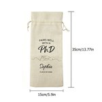 Personalised Simple Line Graduation Cap Drawstring Wine Bag with Text Name Year Graduation Party Gift for Master PhD Graduates