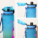 Personalised Watercolor Sports Photo 34 oz Motivational Sport Water Bottle with Name and Number Outdoor Use Anniversary Birthday Gift for Athlete