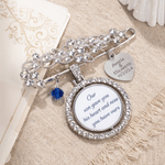 Today a Beautiful Bride Tomorrow a Loving Wife Always My Wonderful Daughter -- Personalised Engraved Bouquet Charm Blue Pin Brooch