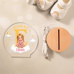 Personalised Dream Big Cartoon 3D-Style Character Artwork Photo LED Night Light with Wooden Base and Name Bedroom Decor Birthday Gift for Children