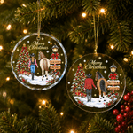 Personalized Cartoon Character Horse Back View Acrylic Glass Ornament with Name Tree Decoration Christmas Gift for Riders Horse Lovers