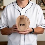 Henkilökohtainen, 3D-tulostettu baseball-hanskan muotoinen tarjotin, jossa on nimi; pöytäkoriste ja säilytysastia; baseball-peliin sopiva syntymäpäivälahja baseball-harrastajalle