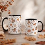 Gepersonaliseerde herfstmok met esdoornblad en pompoenmotief, 11 oz en 15 oz, van keramiek, met naam en tekst – dankdag- of verjaardagscadeau voor familie of vrienden