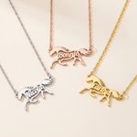 Gepersonaliseerde naamketting met paardenvorm | Sterlingzilveren sieraad verjaardagscadeau en kerstcadeau voor paardenliefhebbers vrouwen en meisjes
