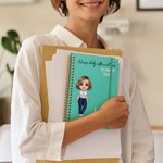 Never Forget The Difference You Make - Personalized Cartoon Medical Character 2026/2027 Planner A5 Spiral Notebook