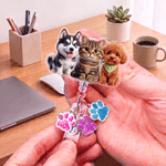 Personalised Cute Paw Print Cartoon 1-3 Pet Photos Acrylic Badge Reel Nurse Week Nurse Appreciation Gift for Medical Staff