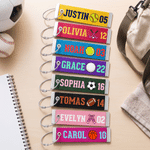 Personalized Sports Pattern Multicolor Luggage Tag with Name and Number Travel Accessories Team Birthday Gift for Travelers Students