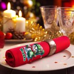 Personalisierte 100% Baumwolle Serviette mit Schneemann & Namen | Wiederverwendbar | Tischdeko | Weihnachten Geschenk für Familie & Freunde