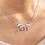 Gepersonaliseerde naamketting met paardenvorm | Sterlingzilveren sieraad verjaardagscadeau en kerstcadeau voor paardenliefhebbers vrouwen en meisjes