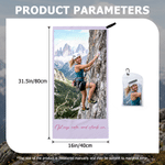 Personalisiertes, mehrfarbiges Sporthandtuch für 1–6 Fotos, schnell trocknend, mit Text – für Outdoor-Aktivitäten, als Geschenk zum Geburtstag oder Jubiläum für Frauen und Männer