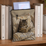 Personalised Oil Painting Style Pet Photo Book Sleeve Cover with Name Zipper and Front Pocket Daily Use Birthday Gift for Bookworms