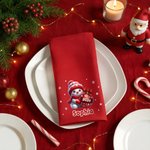 Personalisierte 100% Baumwolle Serviette mit Schneemann & Namen | Wiederverwendbar | Tischdeko | Weihnachten Geschenk für Familie & Freunde
