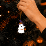 Personalized Halloween Theme 1-10 Ghosts Pattern Ornament with Name and Halloween Decor Party Gift for Kids Family