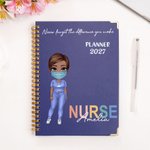 Never Forget The Difference You Make - Personalized Cartoon Medical Character 2026/2027 Planner A5 Spiral Notebook