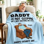 Personalised Cartoon Character Soft Throw Blanket with Name and Text Room Decor Father's Day Birthday Gift for Dad Grandad