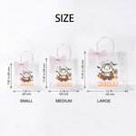 Personalized Halloween Theme Cartoon Bear Clear Gift Bag with Name and Bow Ribbon Trick or Treat Halloween Gift for Kids