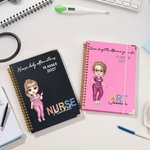 Never Forget The Difference You Make - Personalized Cartoon Medical Character 2026/2027 Planner A5 Spiral Notebook