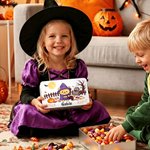 Boîte de rangement en fer-blanc personnalisée sur le thème d'Halloween, avec un adorable ourson de dessin animé, de qualité alimentaire, avec prénom – Cadeau pour une fête d'Halloween destiné aux enfa