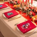 Personalized Christmas Snowman 100% Cotton Reusable Table Napkin with Name and Year Table Decor Christmas Gift for Family Friends