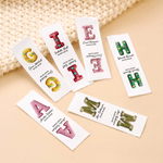 Initiales personnalisées et colorées, 100 % coton, lot de 50 étiquettes à coudre avec nom et texte, pour vêtements, article fait main, cadeau d'anniversaire pour les amateurs de loisirs créatifs