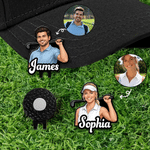 Personalised Illustrated Cartoon Character Photo Golf Ball Marker Magnetic Hat Clip with Name Birthday Game Day Gift for Golf Lovers Friends