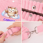 Personalised Cute Colourful Cartoon Animal Corduroy Crossbody Handbag with Name Daily Use Travel Birthday Gift for Kids Girls 9