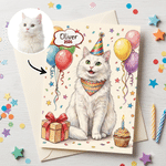 Carte de vœux personnalisée « Joyeux anniversaire » avec photo de votre animal, son nom et l'année – Cadeau d'anniversaire pour les propriétaires et les amoureux des animaux