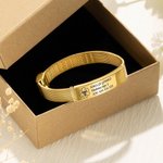 Pulsera de alerta médica personalizada de malla ajustable con texto grabado regalo de cumpleaños para personas con diabetes alergias y autismo