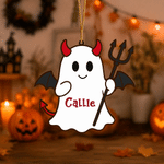 Personalized Halloween Theme 1-10 Ghosts Pattern Ornament with Name and Halloween Decor Party Gift for Kids Family