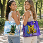 Sac fourre-tout transparent holographique personnalisé, multicolore, à paillettes, avec pierre de naissance et motif de fée, personnalisé au nom de la destinataire – Accessoires de voyage – Cadeau d'a