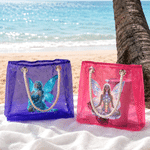 Sac fourre-tout transparent holographique personnalisé, multicolore, à paillettes, avec pierre de naissance et motif de fée, personnalisé au nom de la destinataire – Accessoires de voyage – Cadeau d'a