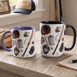 Personalised 3D-Effect Artwork Baseball Equipments Ceramic Mug with Name Game Day Birthday Gift for Baseball Fan