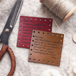 Personalized Handwriting Style Letter PU Leather Labels Tags with Text Sewing Birthday Gift for Knitting Lovers Crafters
