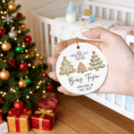 Personalised Christmas Tree Biscuit Pregnancy Announcement Ceramic Ornament with Name and Due Date Tree Decor Christmas Gift for New Parent