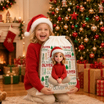 Personalised 3D-Style Artwork Cartoon Kid Photo Large Capacity Santa Claus Gift Bag with Name Christmas Gift for Kids Friends