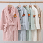 Personalised Embroidered Cartoon Character Photo Comfortable Absorbent Kid Bathrobe with Name Christmas Birthday Gift for Boys Girls