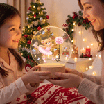 Individuell gestaltetes, niedliches LED-Nachtlicht mit Ballettbär und Geburtsblume, mit Namen und Holzsockel – Raumdekoration und Geburtstagsgeschenk für Ballettliebhaber