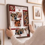 Personalized 12 Photos Collage Canvas Prints with Title Home Decor Valentine's Day Wedding Anniversary Gift for Couple