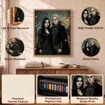 Personalized Halloween Theme Cartoon Dark Gothic Style Photo Canvas Prints Home Decor Ship from USA Halloween Gift for Family Friend