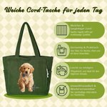 Personalisierter Shopper mit Haustierporträt vom Foto | Cordtasche mit Namen | großes Fassungsvermögen | Tote Bag | Geburtstag Geschenk für Frauchen