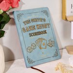 Personalised Vintage Playing Cards Game Night A5 Suede Leather Notebook Scorebook with 100 Lined Pages Party Birthday Gift for Friends Family