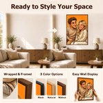 Personalized Exaggerated Western-Style Cartoon Photo Canvas Prints with Text Modern Room Decor Ship from USA Birthday Gift for Family Friends