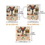 Personalized Painting Tools Flowers 11 oz 15 oz Ceramic Mug with Name and Coaster Daily Use Birthday Anniversary Gift for Artists Painters Friends