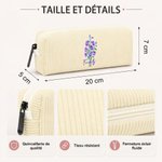 Trousse à crayons en velours côtelé personnalisée avec fleur de naissance et nom - Cadeau de rentrée pour enseignante