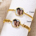 Bracciale personalizzato, con foto nascosta attivata dal calore e testo inciso - Regalo di compleanno o anniversario per coppie e amiche