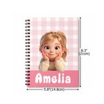 Personalized Cute Cartoon Character Photo A5 Spiral Journal Notebook with Name Daily Use Birthday Gift for Boys Girls Kids