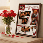 Personalized 12 Photos Collage Canvas Prints with Title Home Decor Valentine's Day Wedding Anniversary Gift for Couple